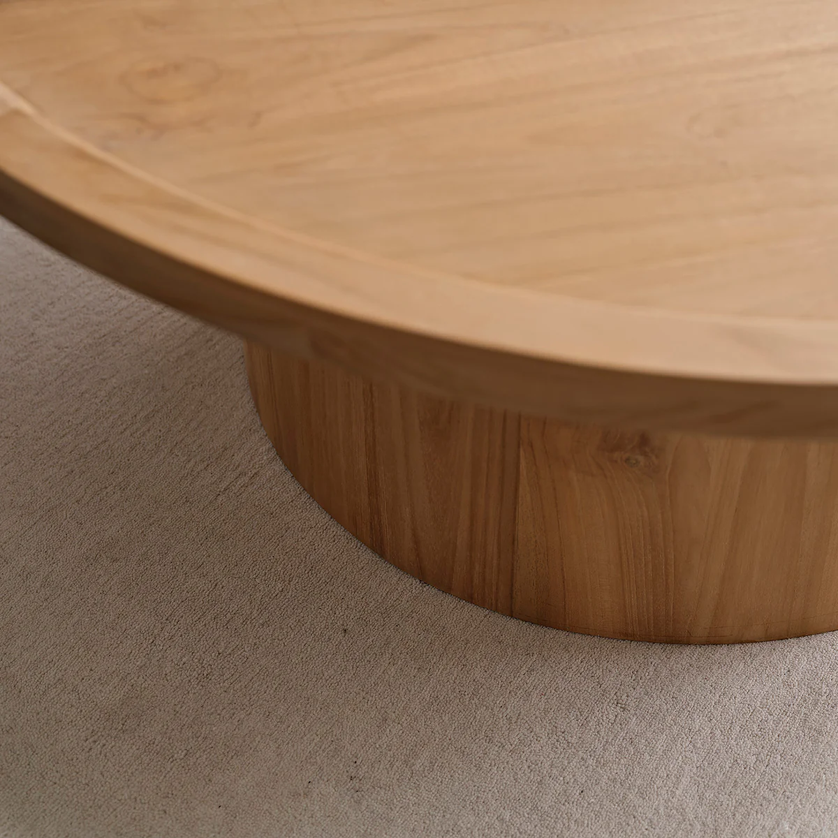 Runder Couchtisch aus massivem Teakholz Ø 100 cm - Image 4