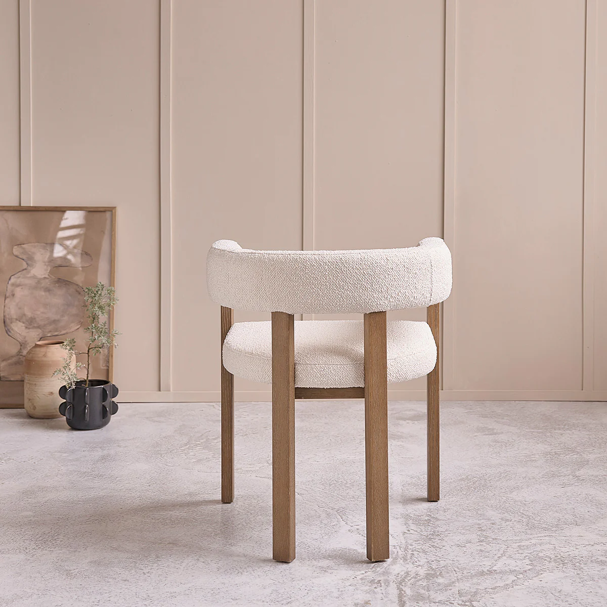 Set von 2 Stühlen aus Eiche und Bouclé-Stoff - Image 5