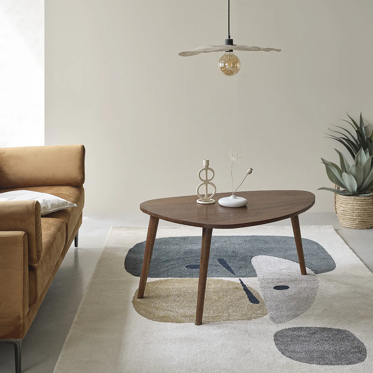 Couchtisch-Set aus massivem Mindy mit Nussbaum-Oberfläche - Image 4
