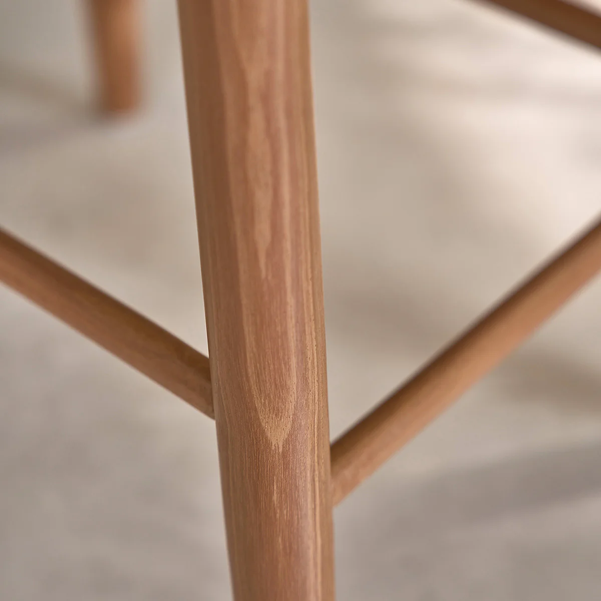 Set aus 2 Barhockern aus massivem Teakholz mit gestreifter Sitzfläche, 65 cm - Image 6