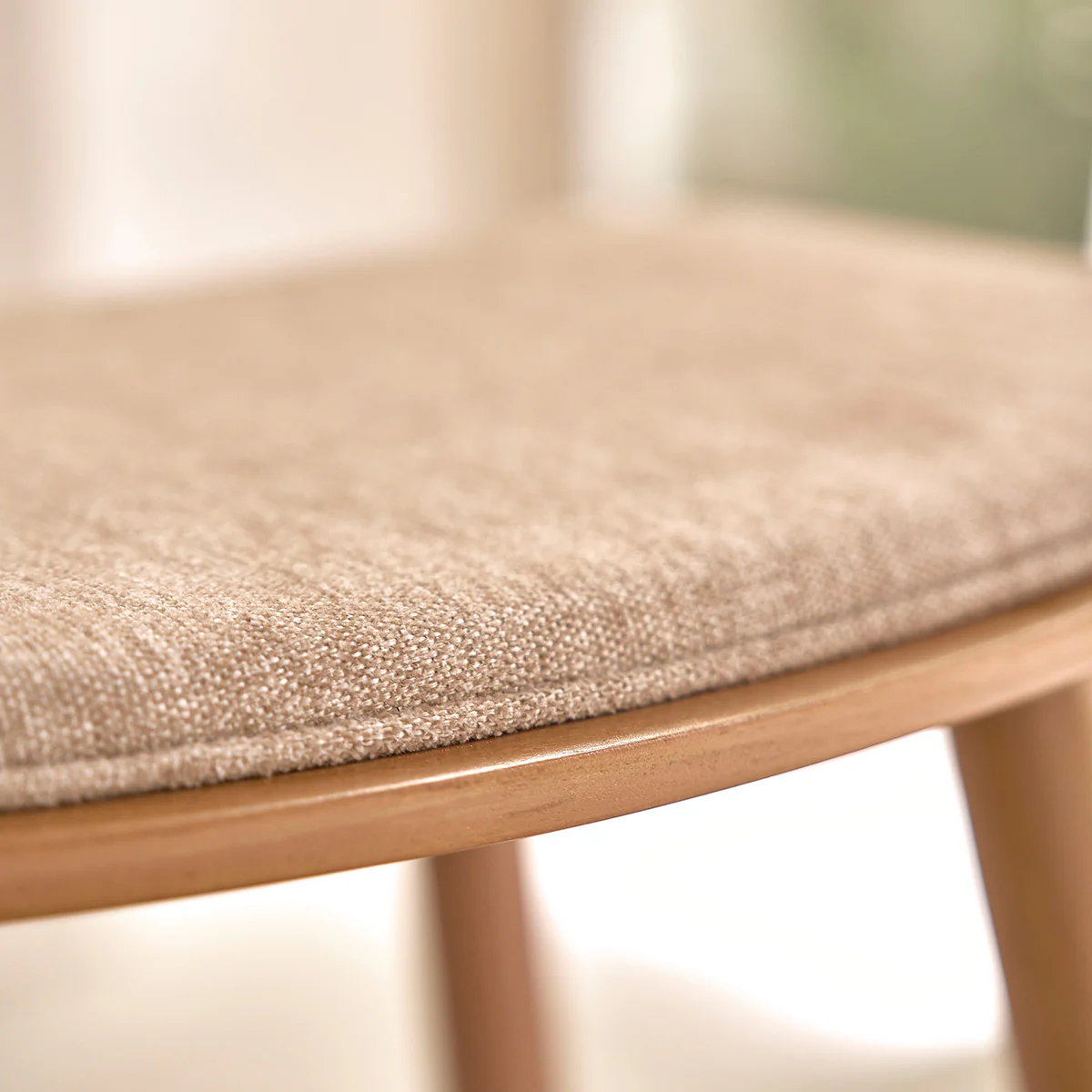 Set aus 2 Barhockern aus massivem Teakholz und greigefarbenem Samt, 65 cm (Kombination aus Grau und Beige) - Image 7