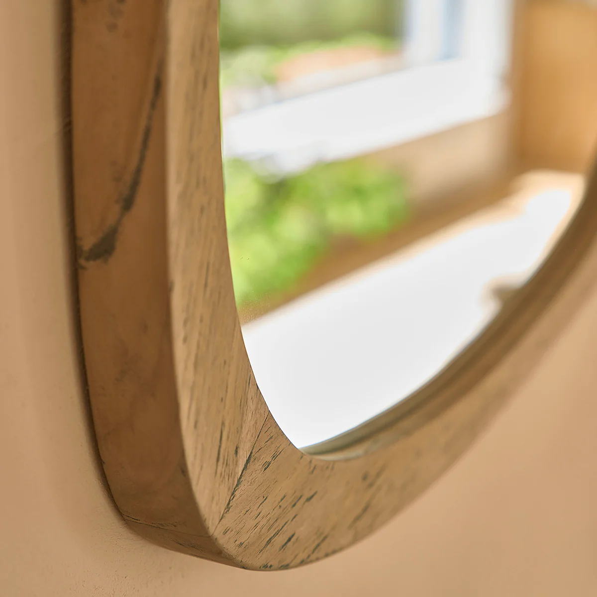 Spiegel aus massivem recyceltem Teakholz 70 cm - Image 3