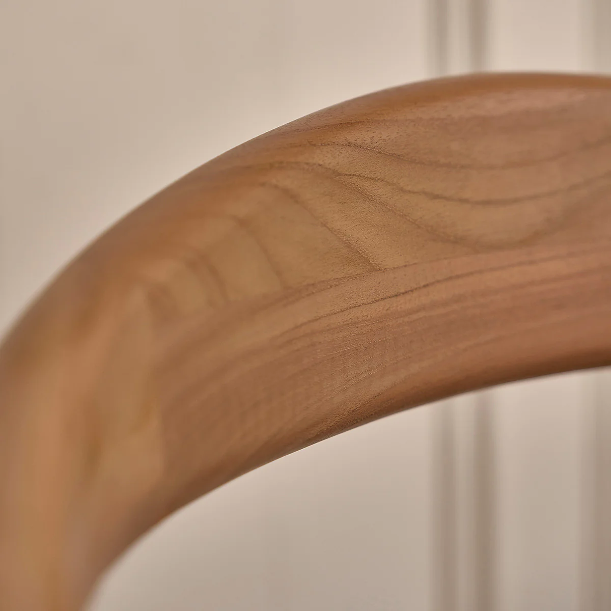 Stuhl aus massivem Teakholz mit Sitzfläche aus Cordsamt in Khaki-Farbe - Image 5