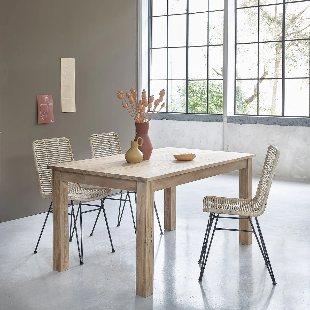 Stuhl aus Rattan und Metall - Image 5