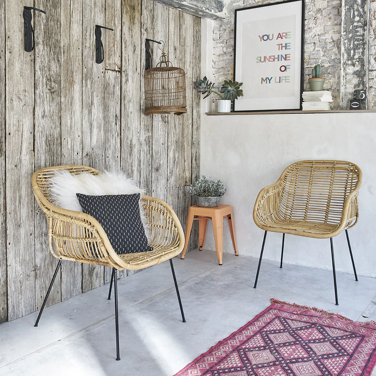 Stuhl aus Rattan und Metall - Image 4