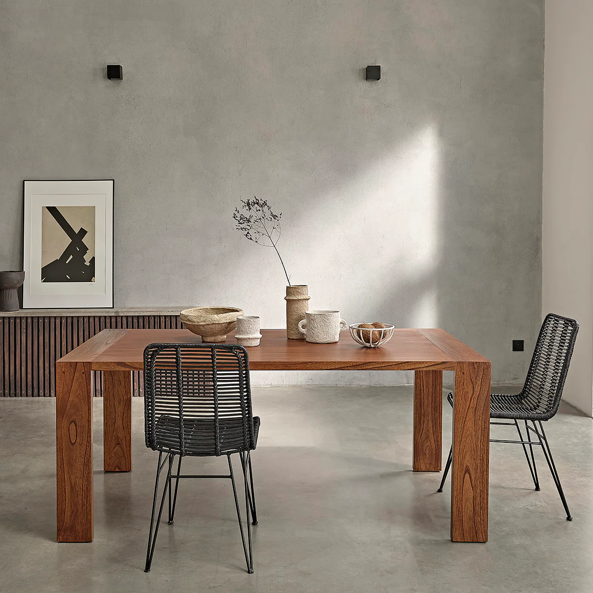 Stuhl aus Rattan und Metall schwarz - Image 6