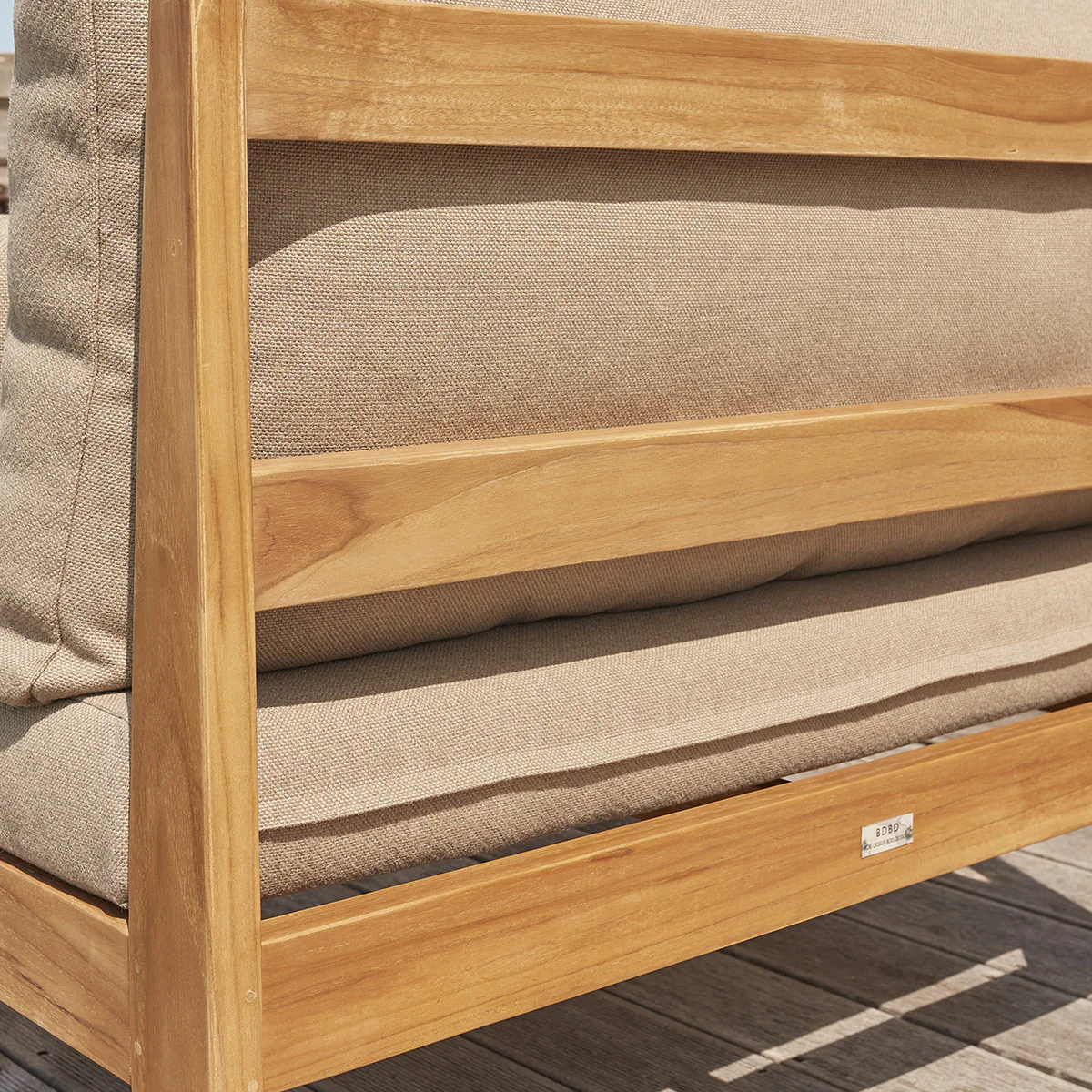 Gartensofa aus massivem Teakholz in Taupe - Image 5