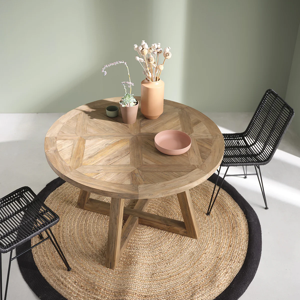 Tisch aus recyceltem massivem Teakholz für 4 Pers. - Image 3