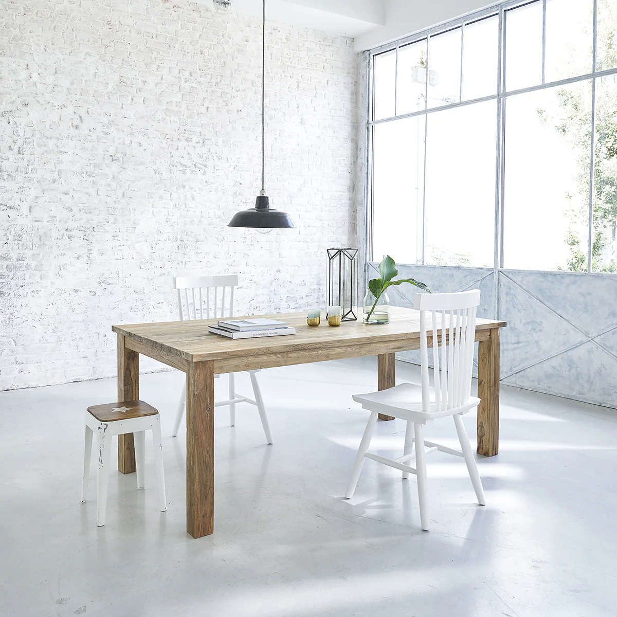 Tisch aus massivem recyceltem Teakholz 8 pers. - Image 4