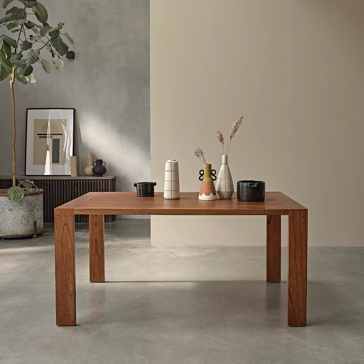 Tisch aus massivem Mindi in Walnuss-Finish 6 pers. - Image 3