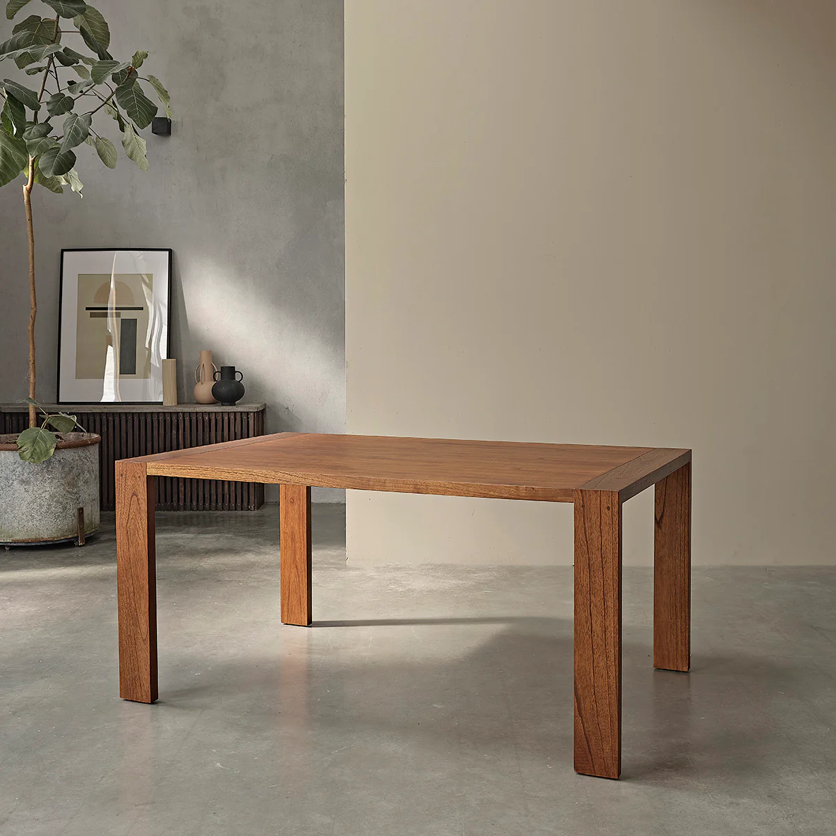 Tisch aus massivem Mindi in Walnuss-Finish 6 pers. - Image 4