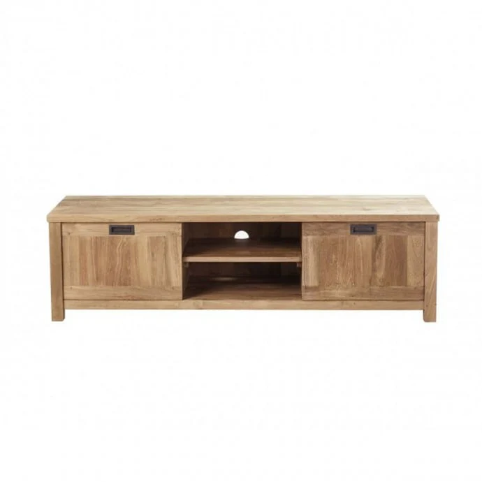 TV-Möbel aus massivem recyceltem Teakholz 160 cm - Image 2