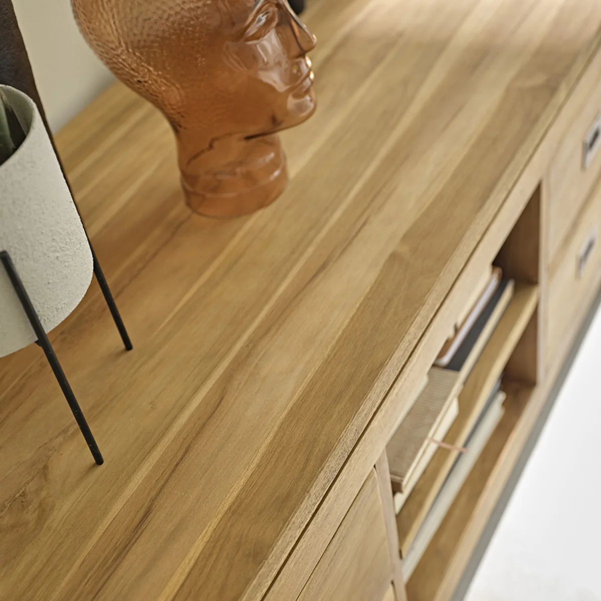 TV-Möbel aus massivem Teakholz 120 cm - Image 5