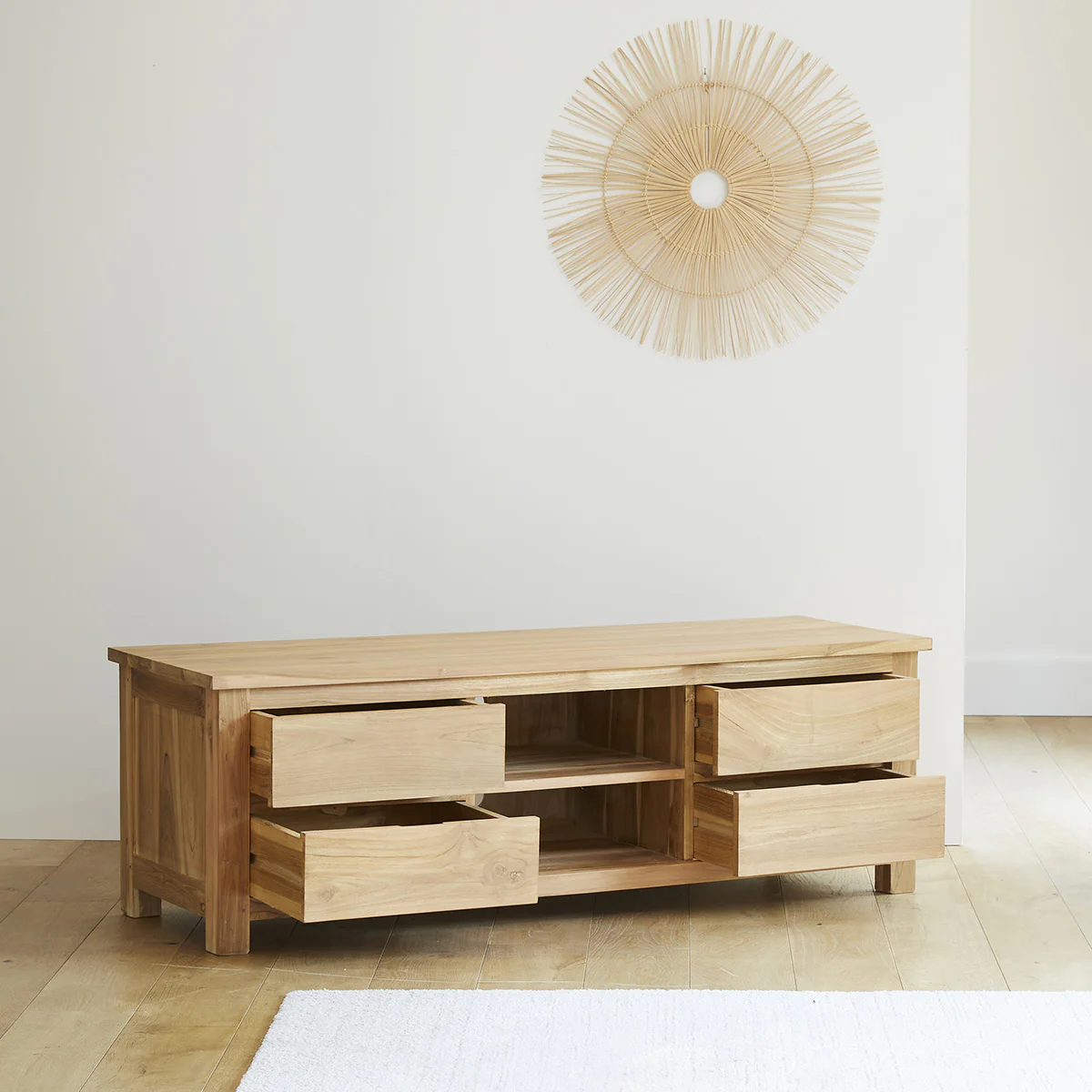 TV-Schrank aus massivem Teakholz 150 cm - Image 3