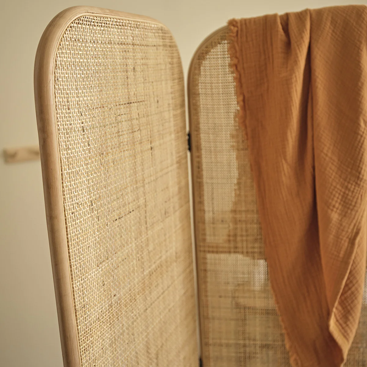 Wandschirm aus Rattan und Rohrgeflecht 3 Tafeln - Image 4