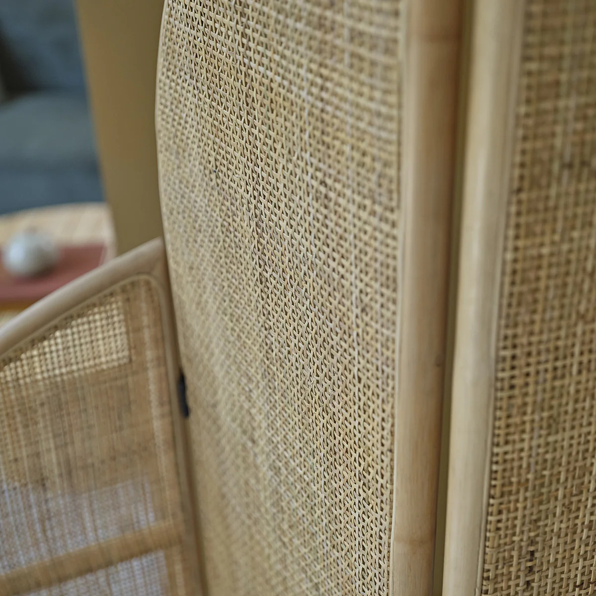 Raumteiler aus Rattan und Rohrgeflecht 4 Flügel - Image 4