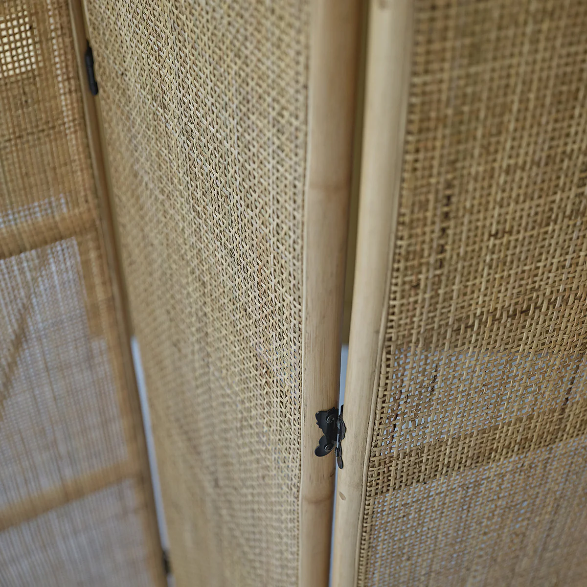Raumteiler aus Rattan und Rohrgeflecht 4 Flügel - Image 6