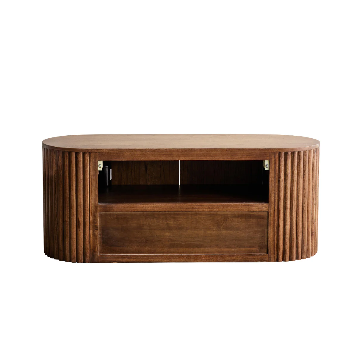 Hängender Waschtischunterschrank aus massivem Mindi 140 cm - Image 6