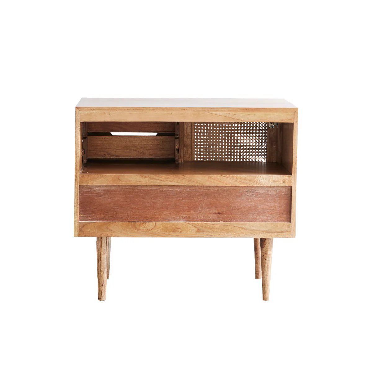 Waschtischunterschrank aus massivem Mindi und mit Rohrgeflecht 85 cm - Image 5
