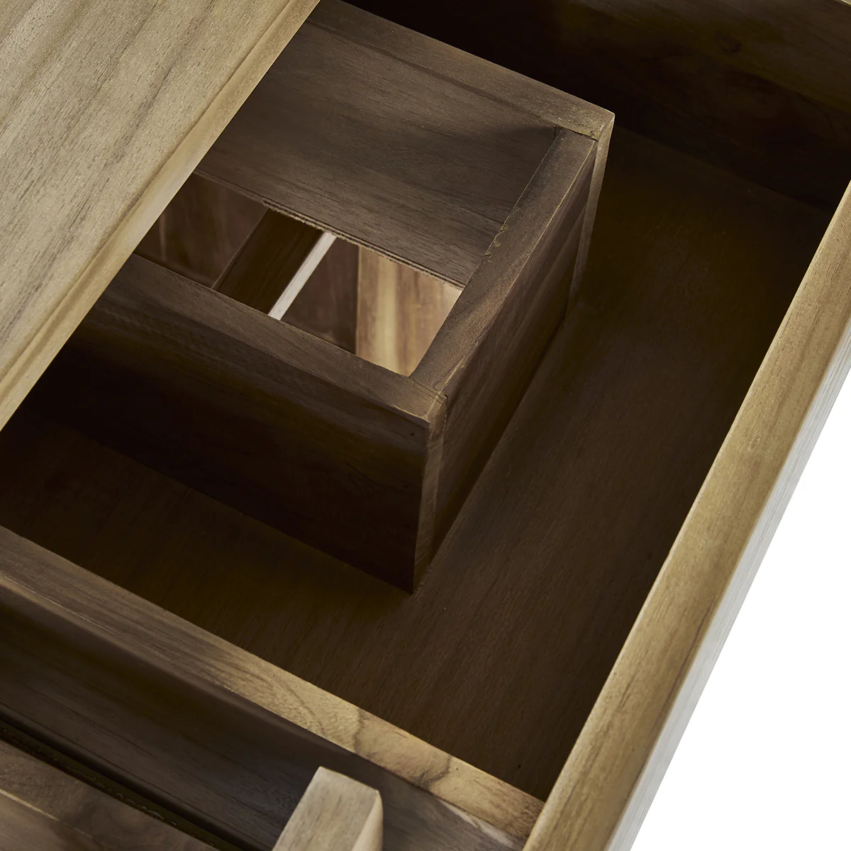 Waschtischunterschrank aus massivem Teakholz 145 cm - Image 4