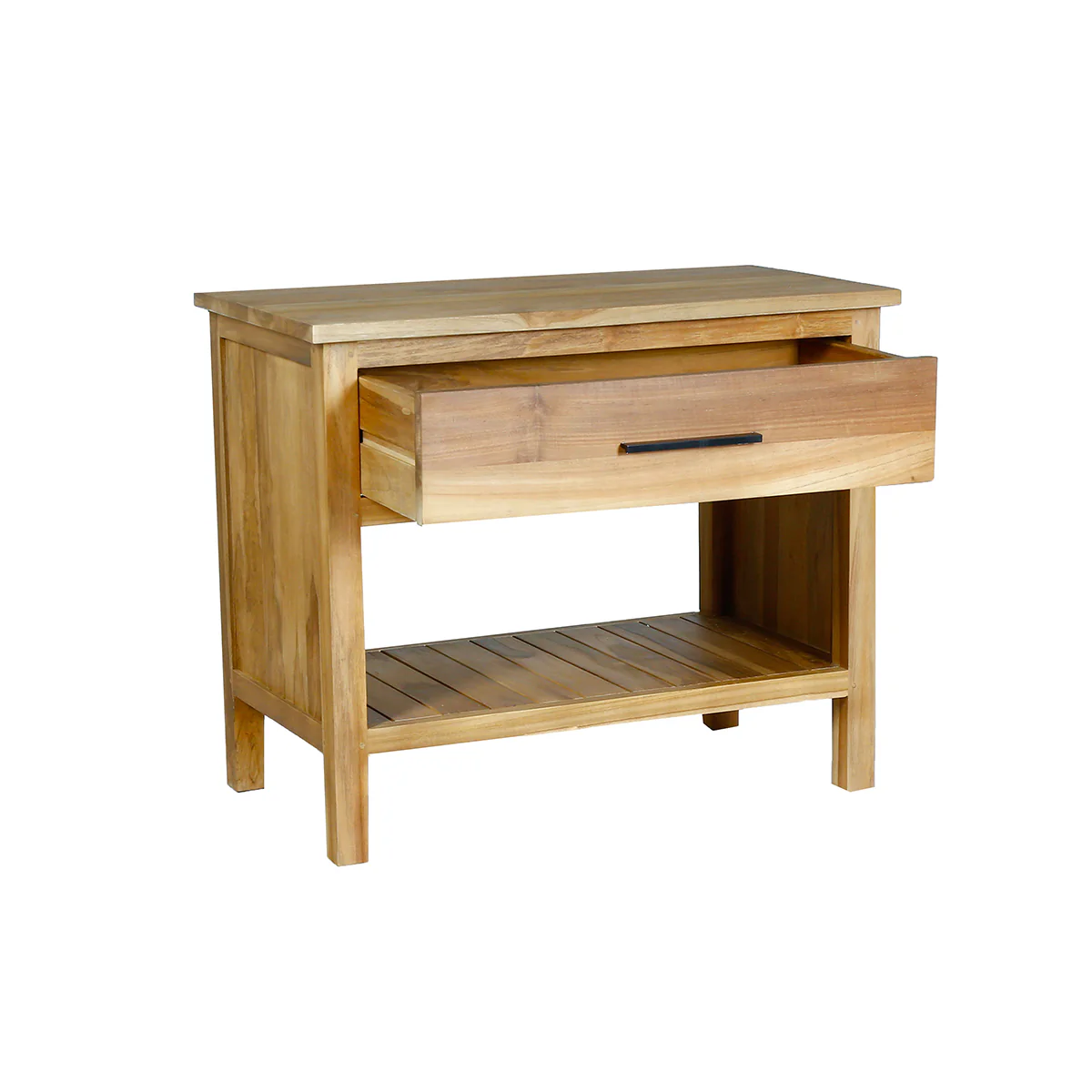 Waschtischunterschrank aus massivem Teakholz 90 cm - Image 3