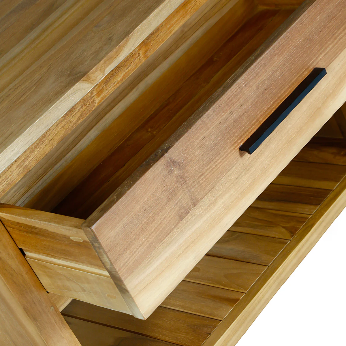 Waschtischunterschrank aus massivem Teakholz 90 cm - Image 4