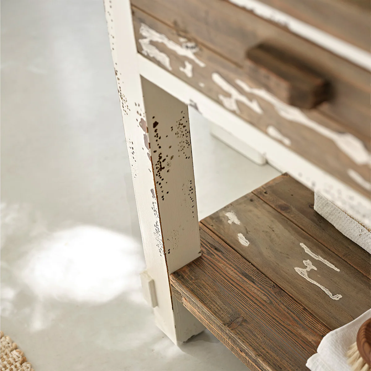 Waschtischunterschrank aus recyceltem Massivholz 80 cm - Image 4