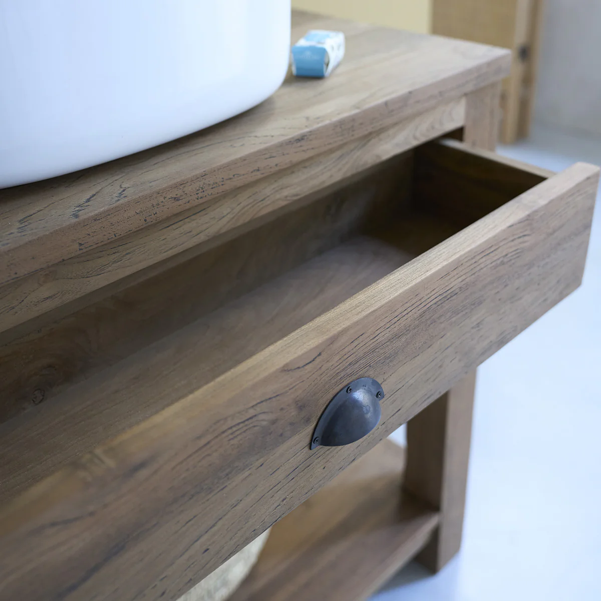 Waschtischunterschrank aus recyceltem Teakholz 90 cm - Image 4